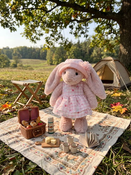 SUPER CUTE Handmade Romper & Ruffled Sun Bonnet Set for Jell cat Bear