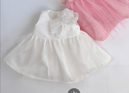 Handmade White Satin & Tulle Bridal Dress for Jellicat Bunny, Bridesmaid & Collector Gift