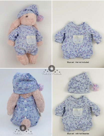 Easy-Snap Back Bodysuit for bunnies, Outfits for plush rabbits, a special gift for plush rabbit enthusiasts.