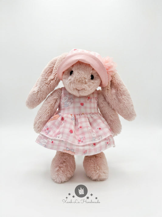 SUPER CUTE Handmade Romper & Ruffled Sun Bonnet Set for Jell cat Bear