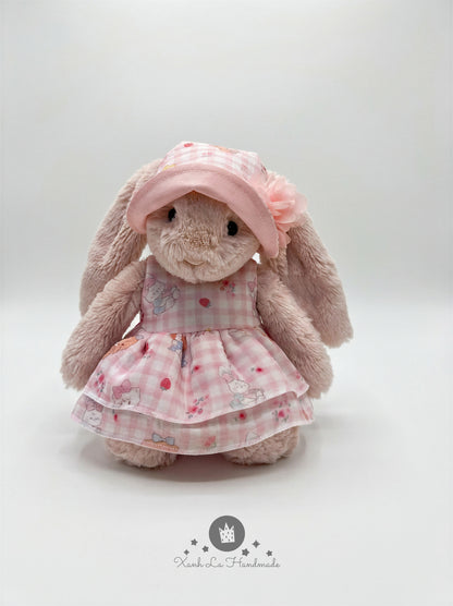 SUPER CUTE Handmade Romper & Ruffled Sun Bonnet Set for Jell cat Bear