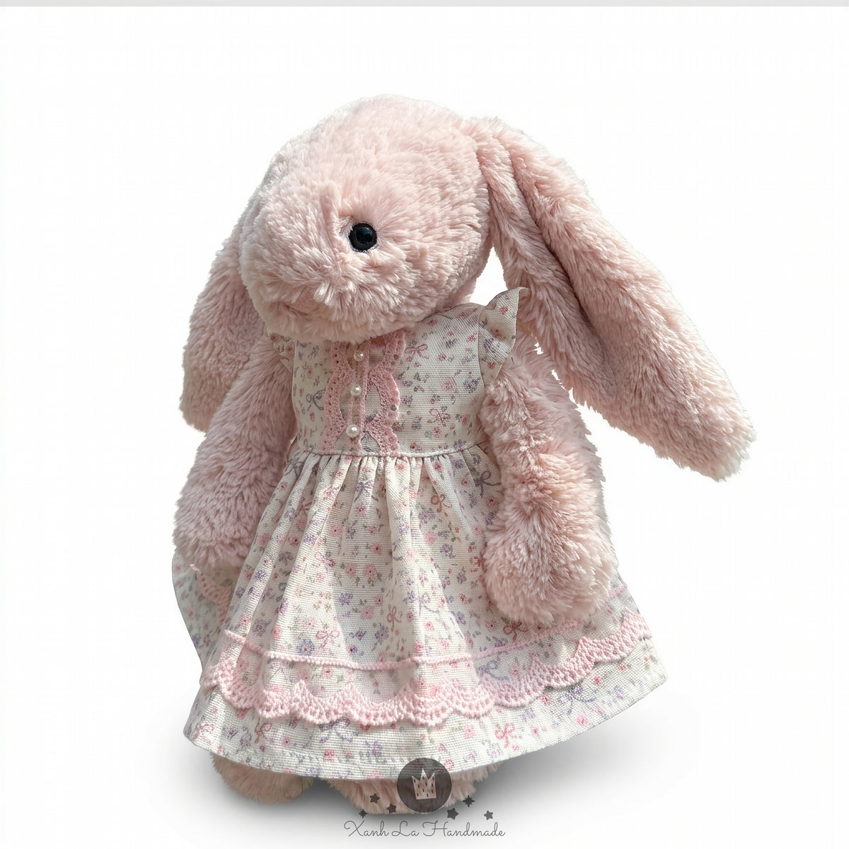 Handmade Lace Bodice Dress for Jellicat  Bunny, Gift for Grandkids & Collectors