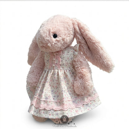 Handmade Lace Bodice Dress for Jellicat  Bunny, Gift for Grandkids & Collectors