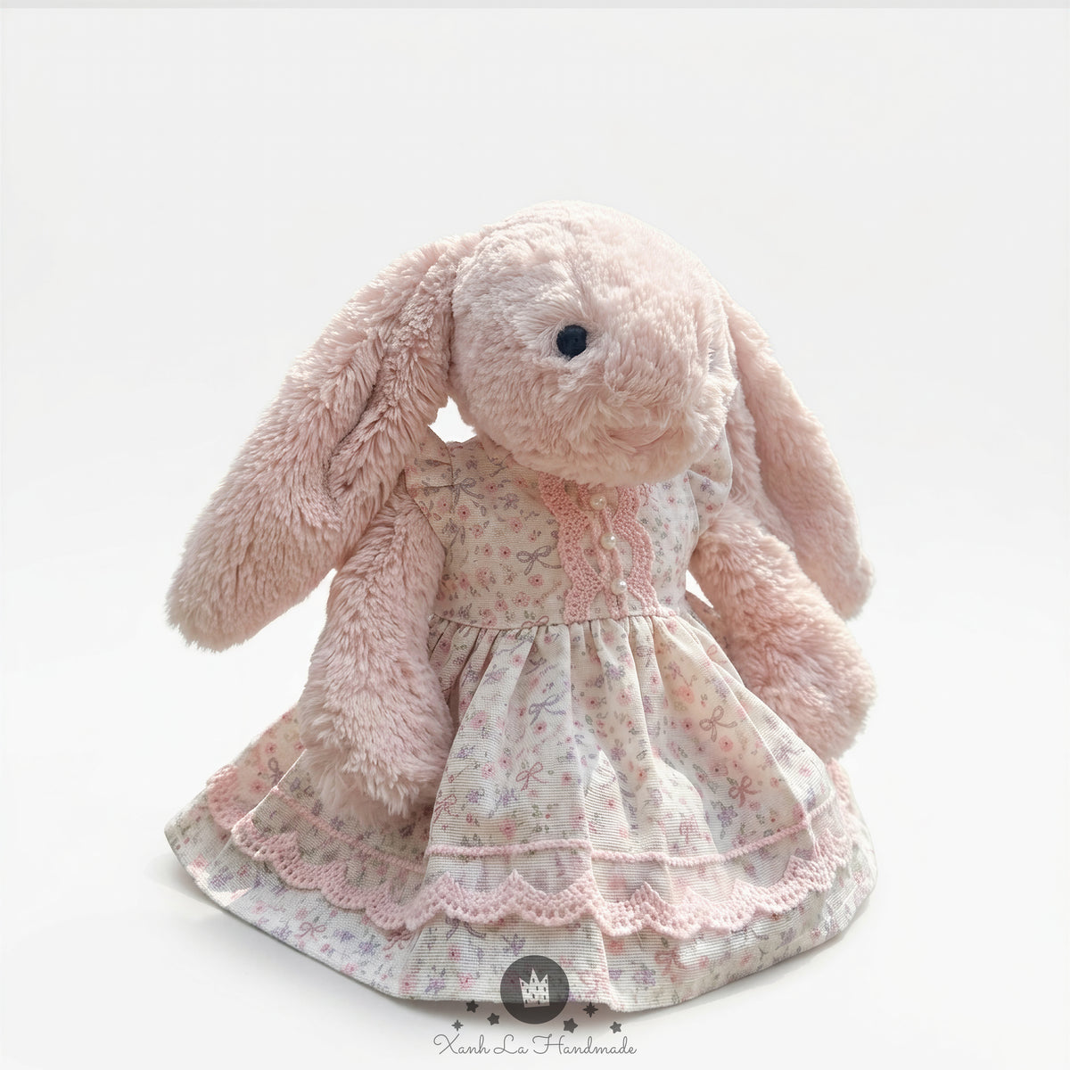 Handmade Lace Bodice Dress for Jellicat  Bunny, Gift for Grandkids & Collectors