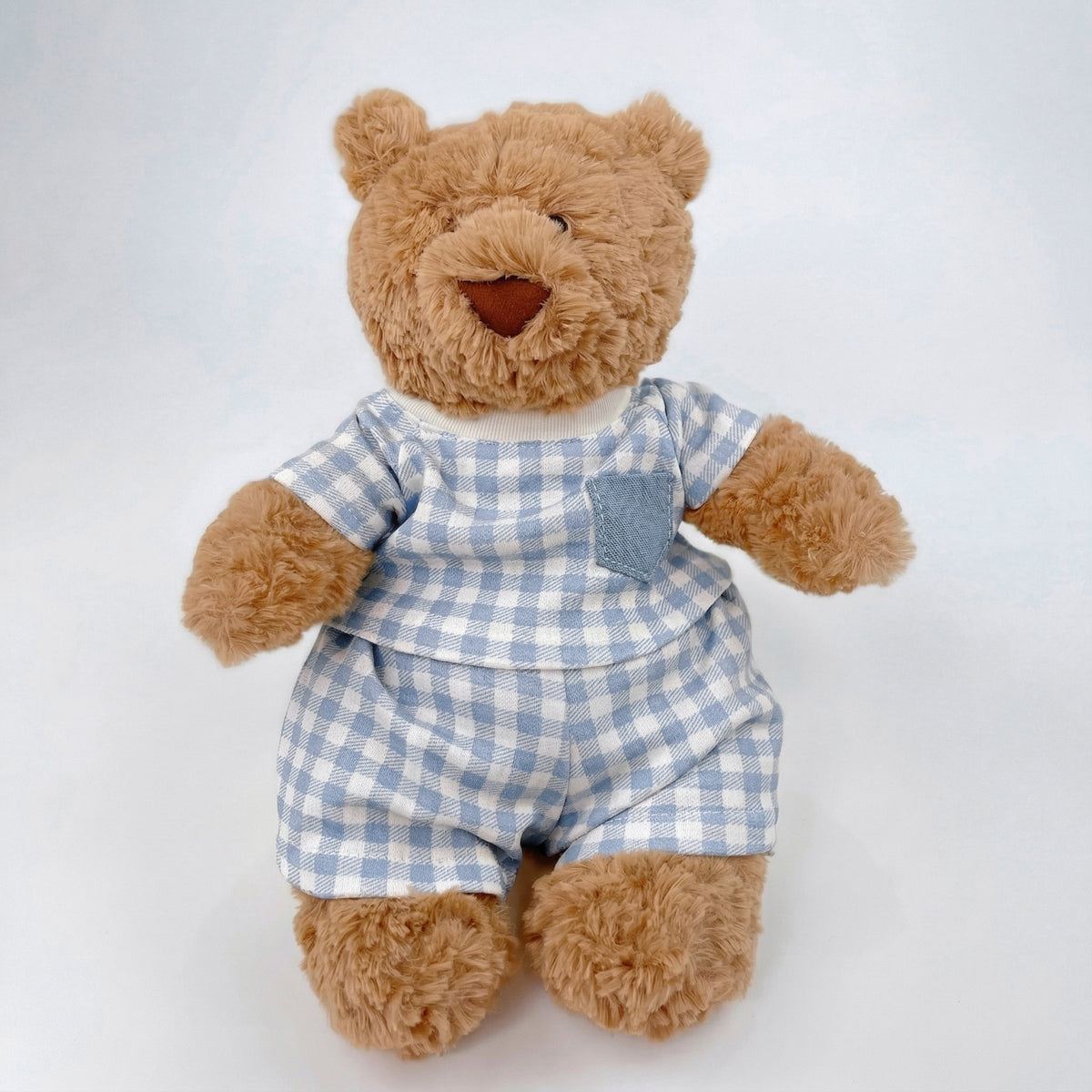 Handmade Gingham Pajama Set for Jellicat Bunny