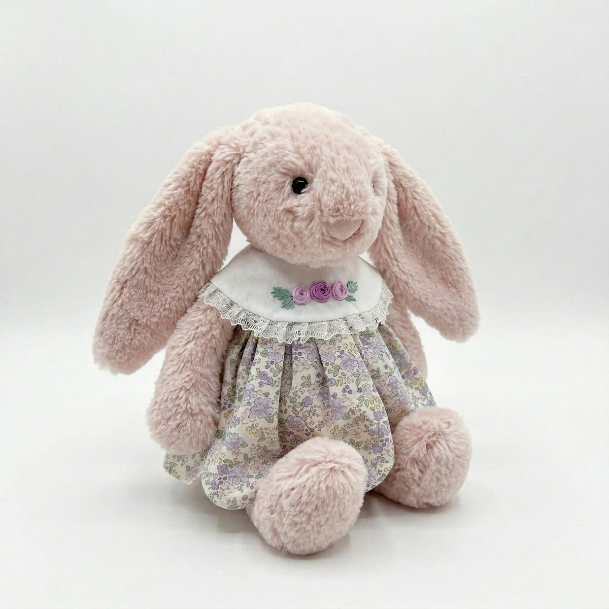 SUPER CUTE Hand-Embroidered Round Neck Dress for Jellicat Bunny