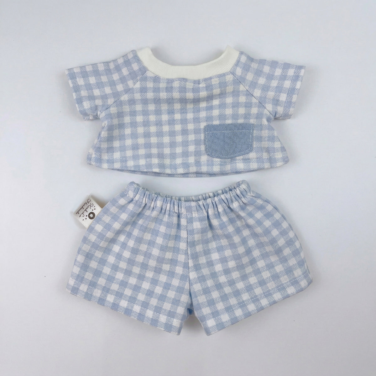 Handmade Gingham Pajama Set for Jellicat Bunny