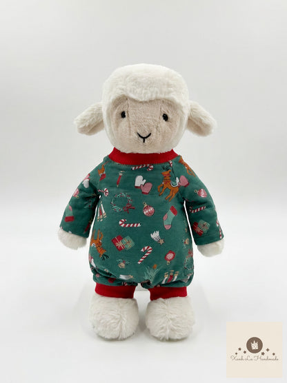 Vintage Christmas outfits for Jellicat bunnies, special handmade gifts.