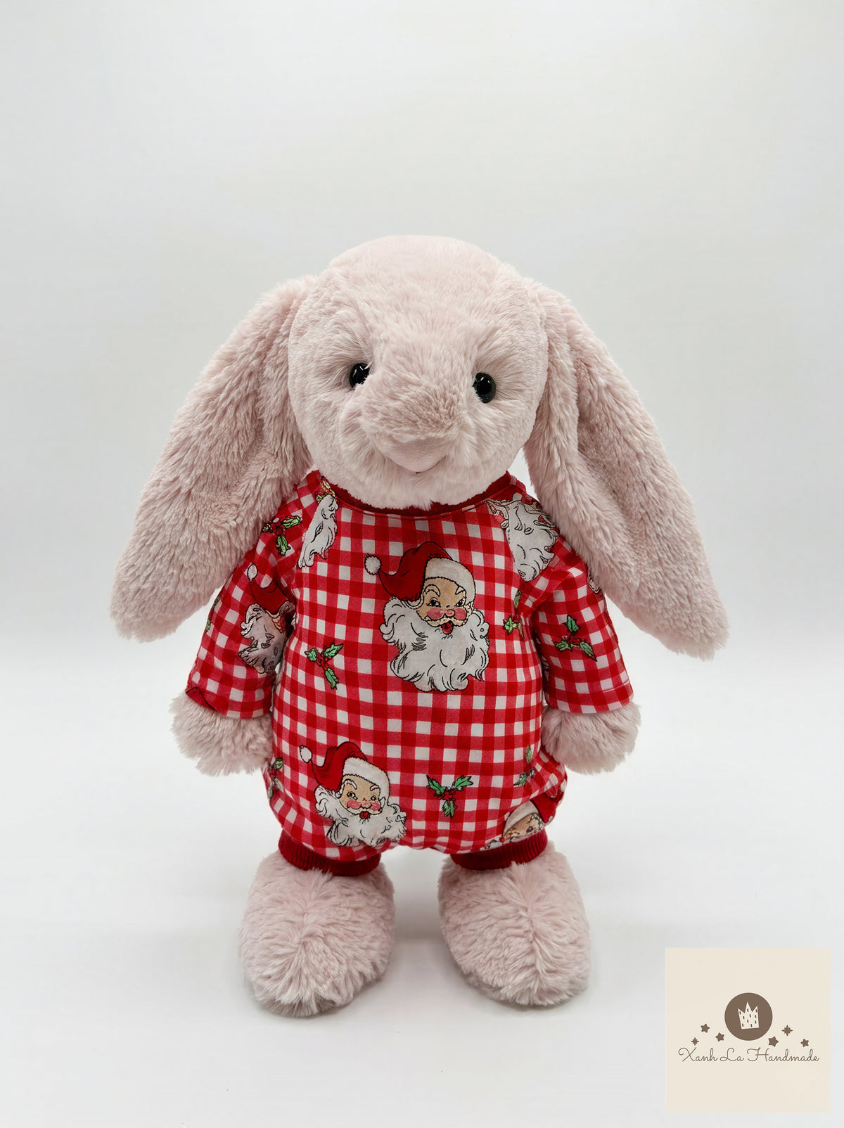 Vintage Christmas outfits for Jellicat bunnies, special handmade gifts.