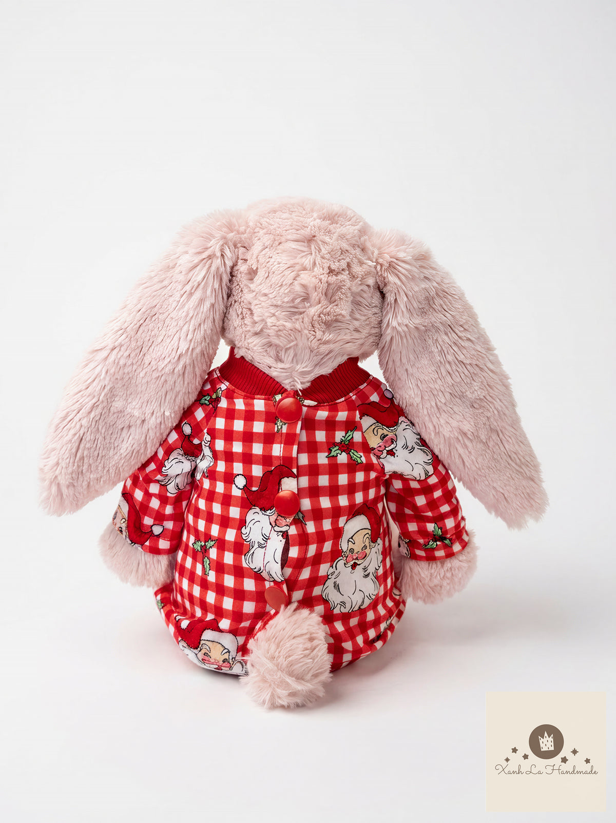 Vintage Christmas outfits for Jellicat bunnies, special handmade gifts.