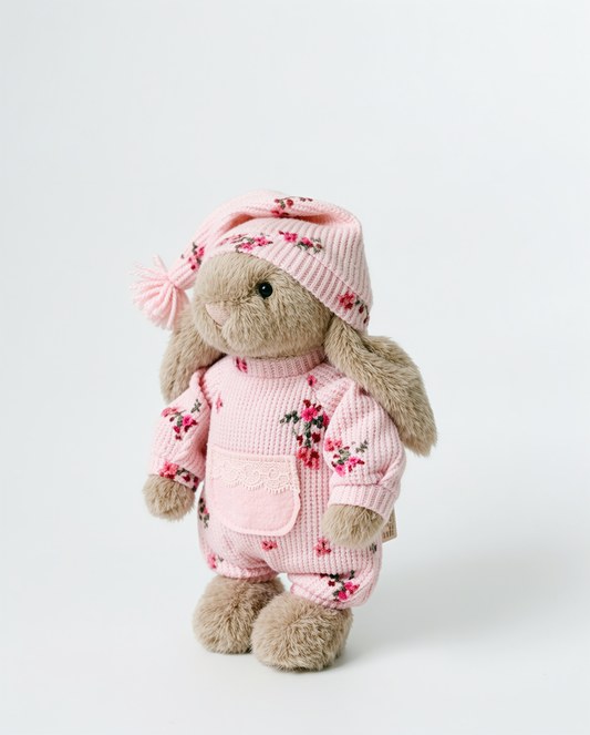 Super cozy & impossibly cute Snap-Back Romper with a wool hat for Plush Bunnies