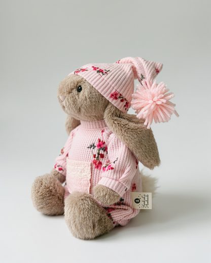 Super cozy & impossibly cute Snap-Back Romper with a wool hat for Plush Bunnies