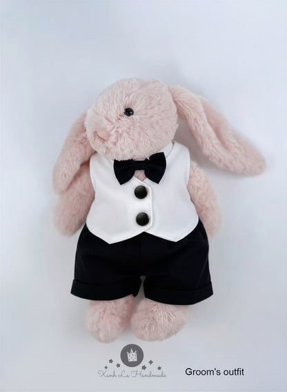 Bride & Groom Wedding Set for Jellycat - handmade costume, photo 3