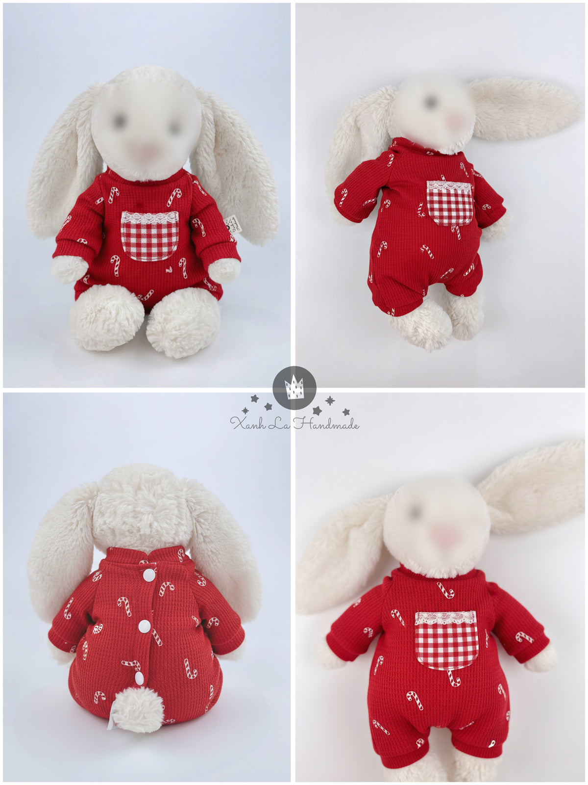 Easy-Snap Back Bodysuit for bunnies, Outfits for plush rabbits, a special gift for plush rabbit enthusiasts.