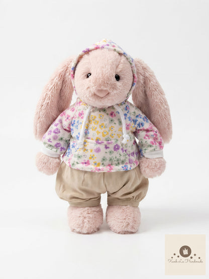 SUPER UNIQUE Hoodie with Ear Holes & Pants Set for Jellicat Bunny