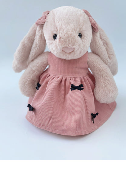 Handmade Sleeveless Dress & Matching Hair Bow Set for Jellicat Bunny