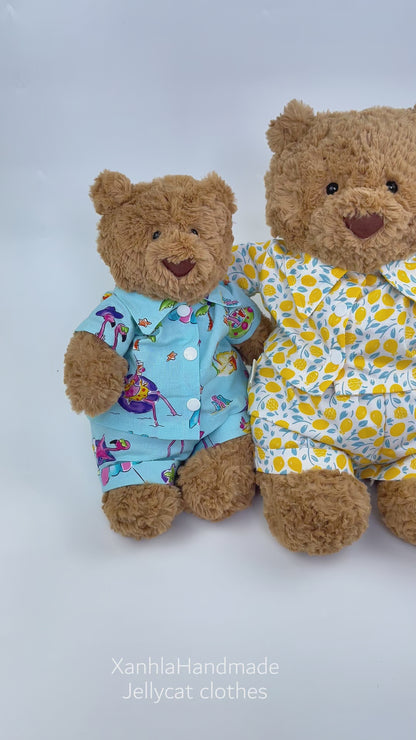 Handmade Hawaiian Summer Shirt & Shorts Set for Jellicat Bartholomew Bear