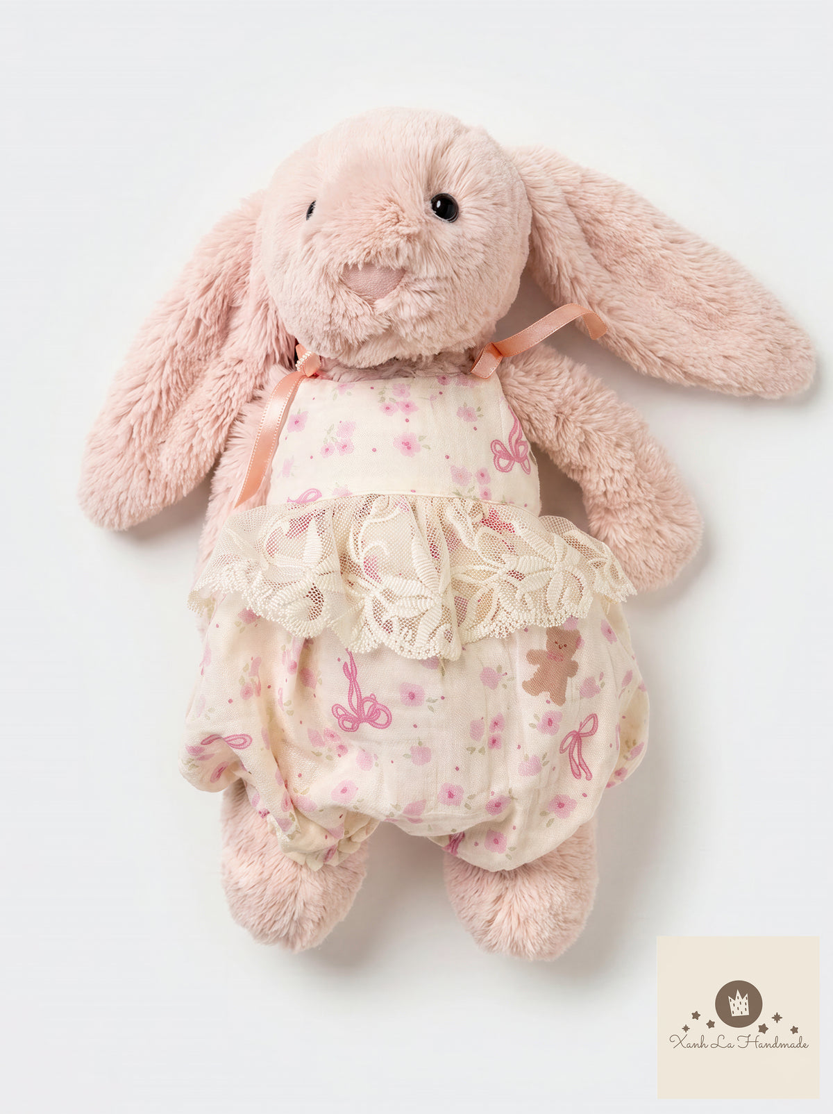 Pastel Ribbon Strap Bubble Sunsuit for Jellicat Plush Lamb/Bunny