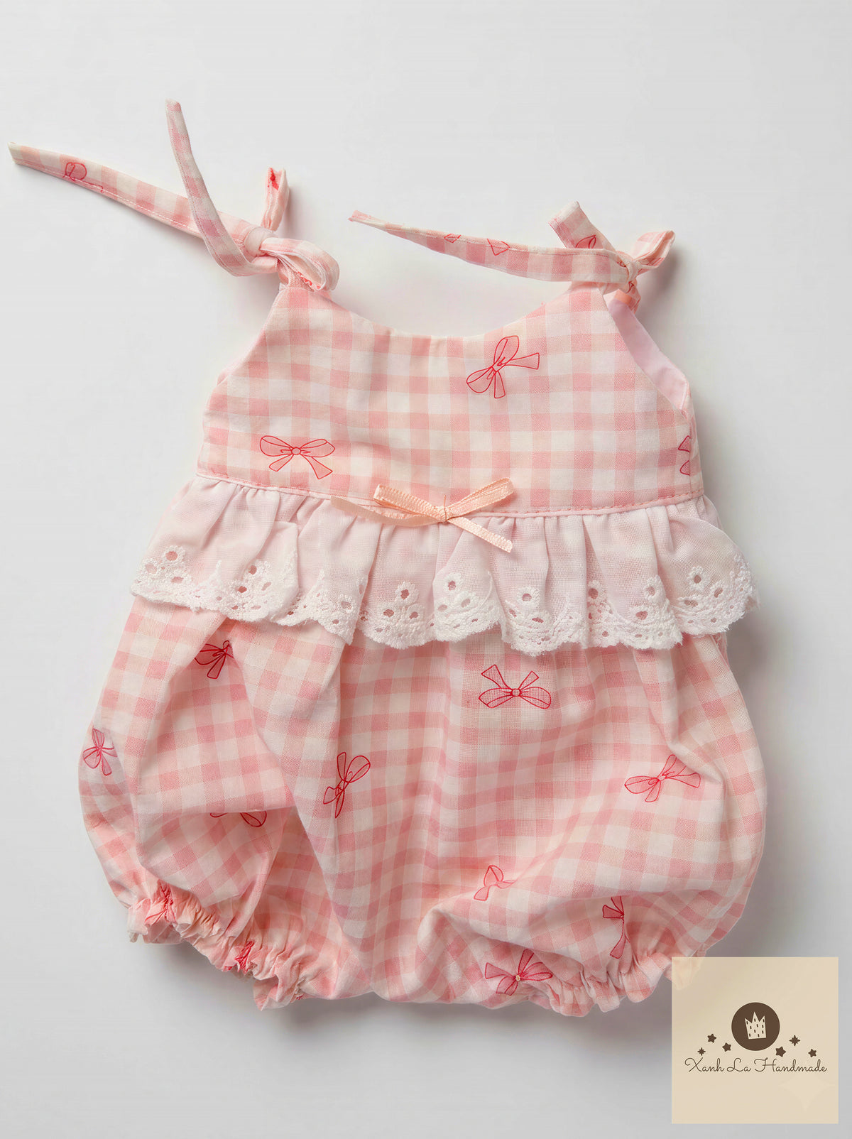 Pastel Ribbon Strap Bubble Sunsuit for Jellicat Plush Lamb/Bunny