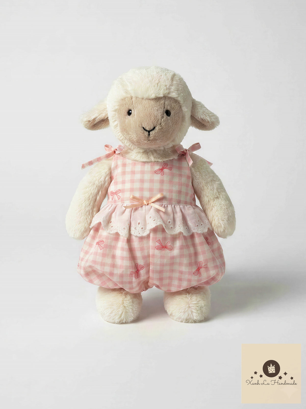 Pastel Ribbon Strap Bubble Sunsuit for Jellicat Plush Lamb/Bunny