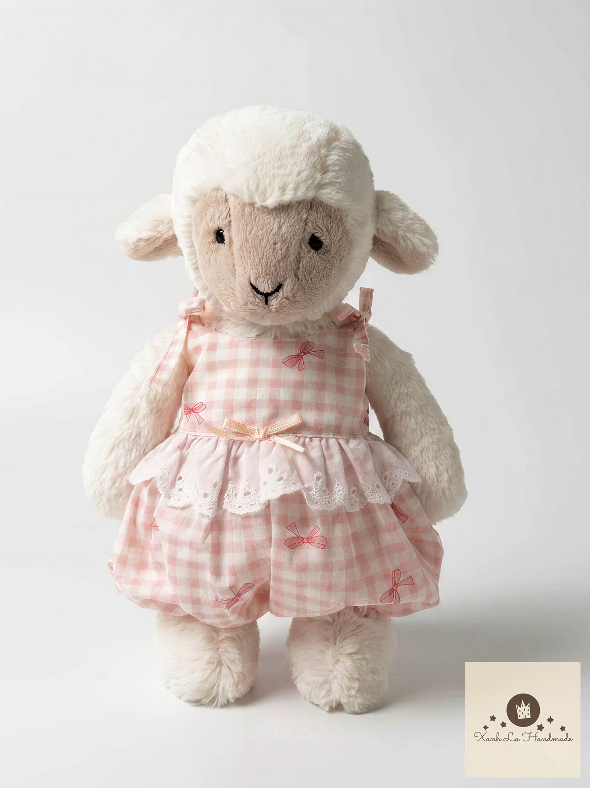 Pastel Ribbon Strap Bubble Sunsuit for Jellicat Plush Lamb/Bunny