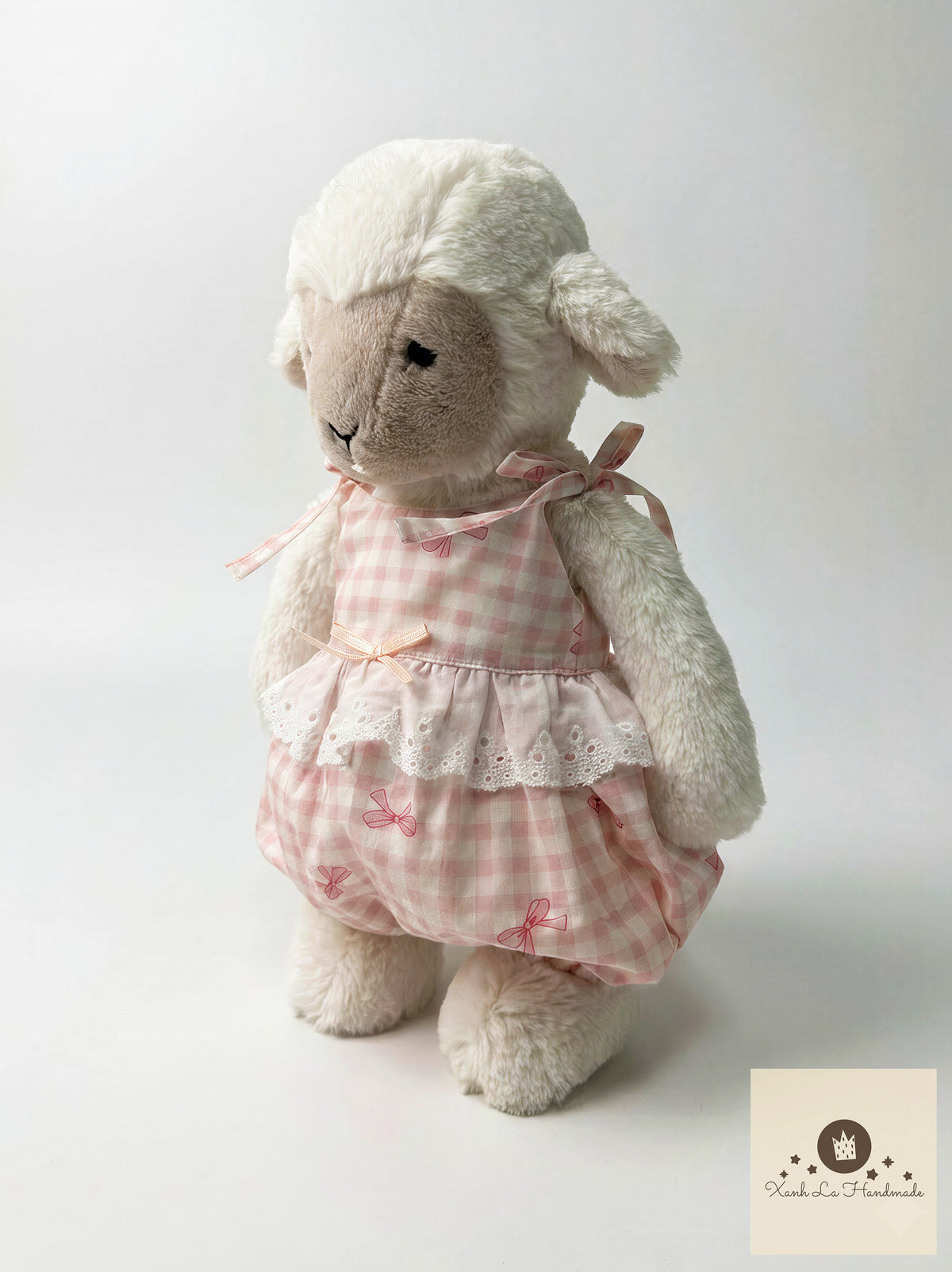 Pastel Ribbon Strap Bubble Sunsuit for Jellicat Plush Lamb/Bunny