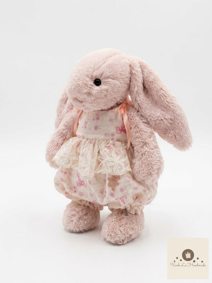 Pastel Ribbon Strap Bubble Sunsuit for Jellicat Plush Lamb/Bunny