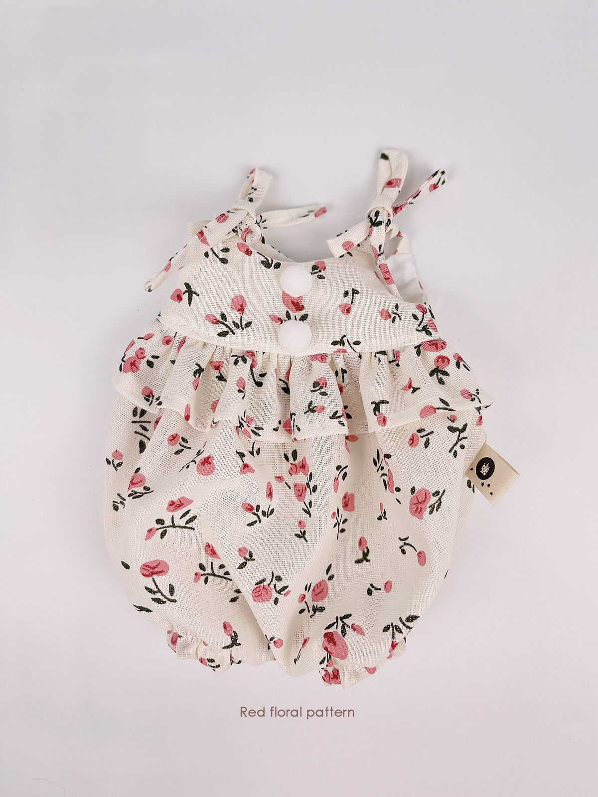 Bunny Floral Bloomer Romper with Pompoms | Cute 2-Strap Plush Outfit for Jellicat Bunnies, Keepsake Gift