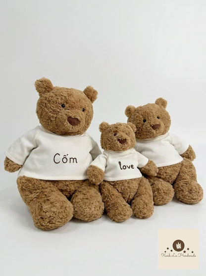 Personalized Embroidered Pullover Shirt / 2-Piece Set for Jellicat Bear & Bunny