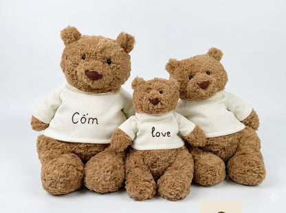 Personalized Embroidered Pullover Shirt / 2-Piece Set for Jellicat Bear & Bunny