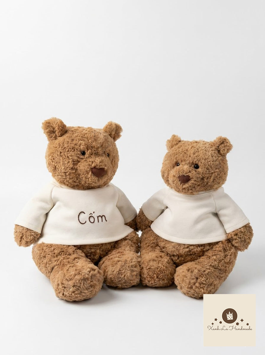 Personalized Embroidered Pullover Shirt / 2-Piece Set for Jellicat Bear & Bunny