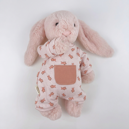 Easy-Snap Back Bodysuit for bunnies, Outfits for plush rabbits, a special gift for plush rabbit enthusiasts.