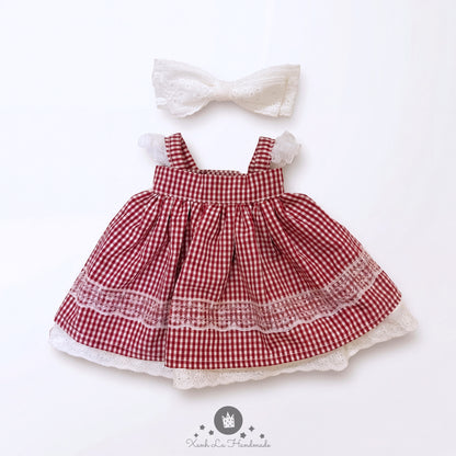 Handmade Puffy Dress & Big Head Bow Set for Jellicat Bunny