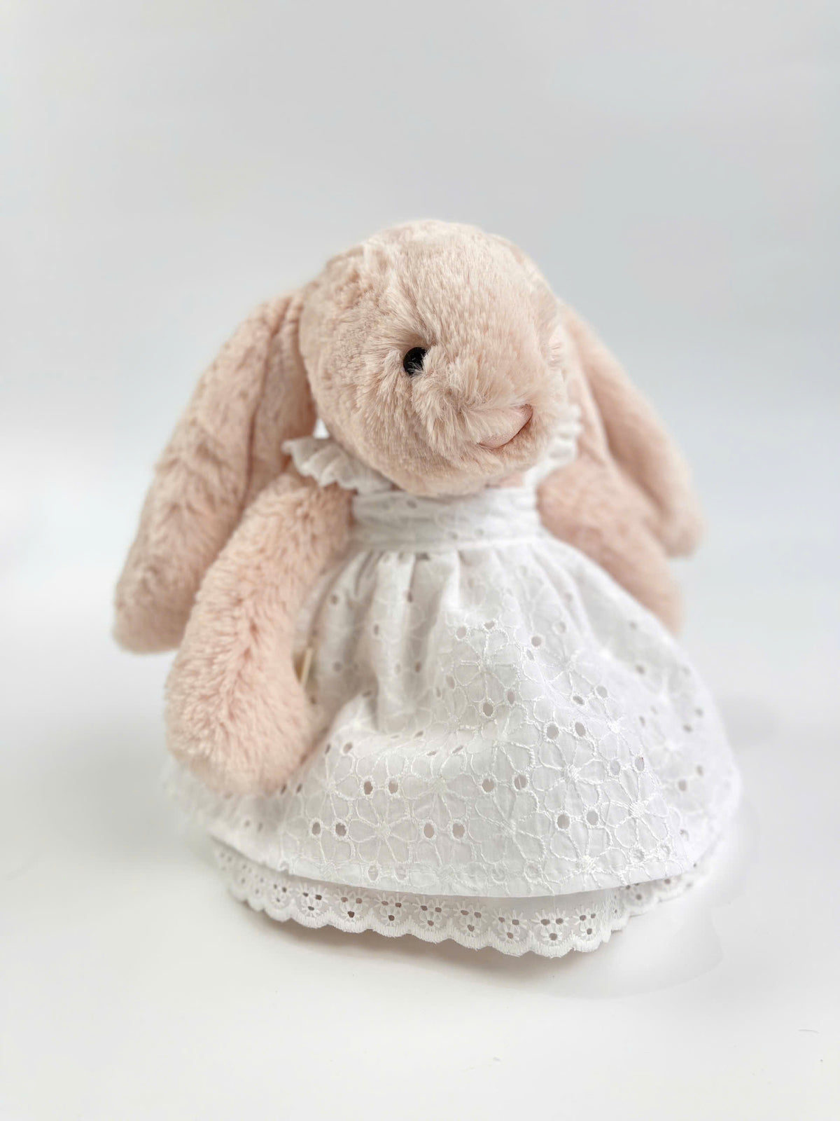 Handmade Puffy Dress & Big Head Bow Set for Jellicat Bunny