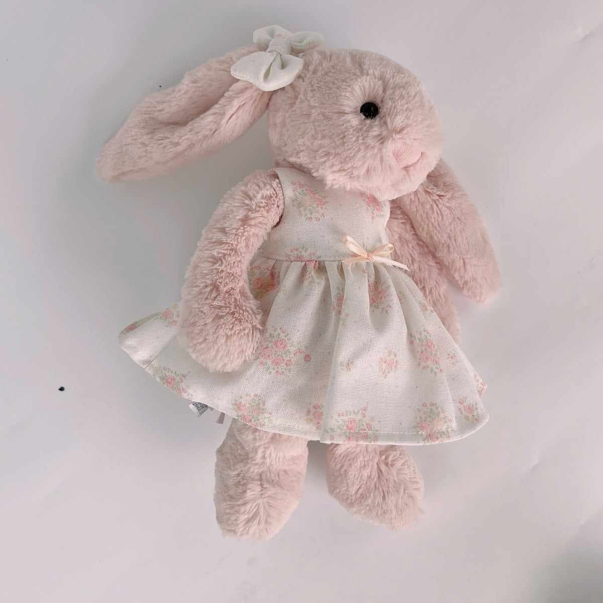 Handmade Sleeveless Dress & Matching Hair Bow Set for Jellicat Bunny