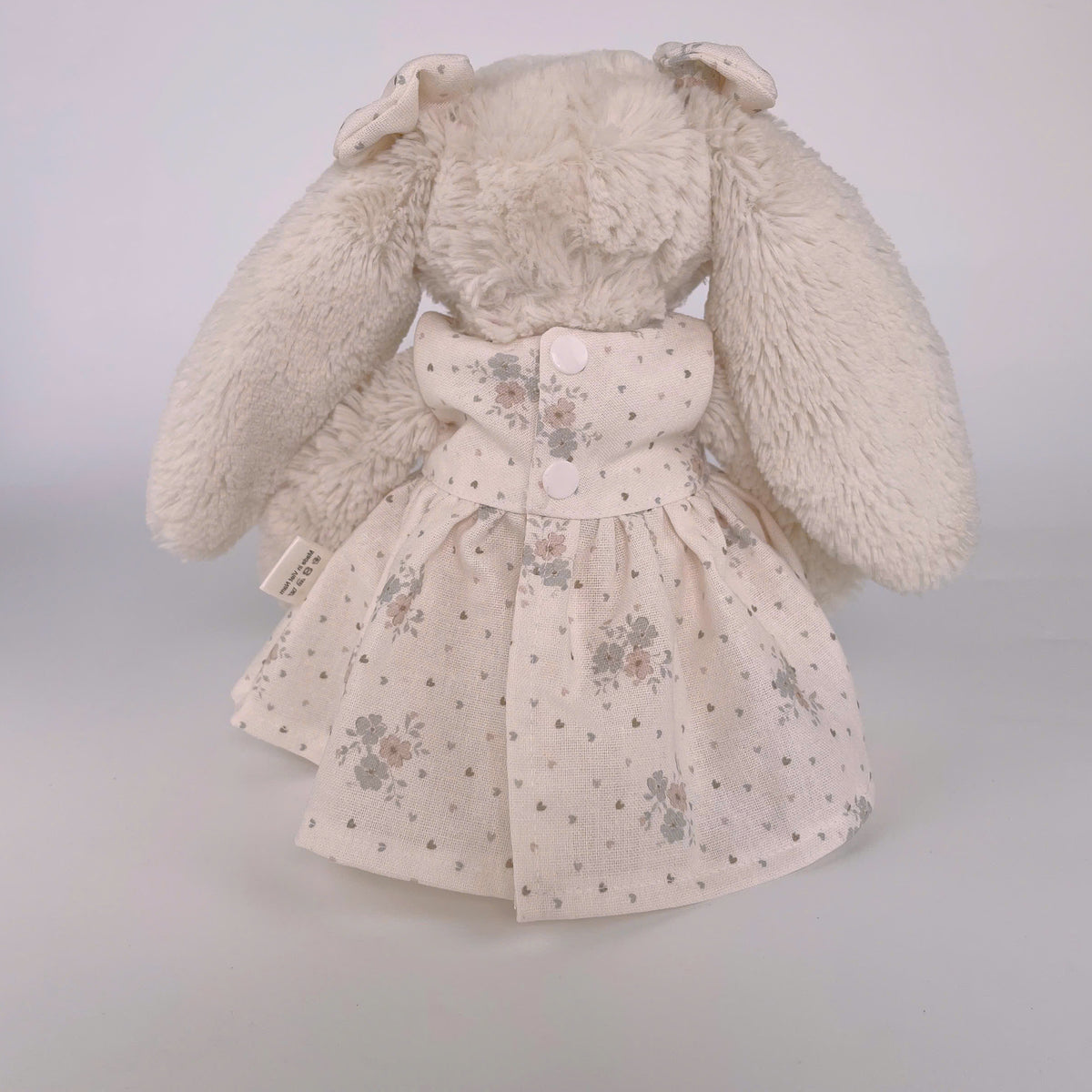 Handmade Sleeveless Dress & Matching Hair Bow Set for Jellicat Bunny