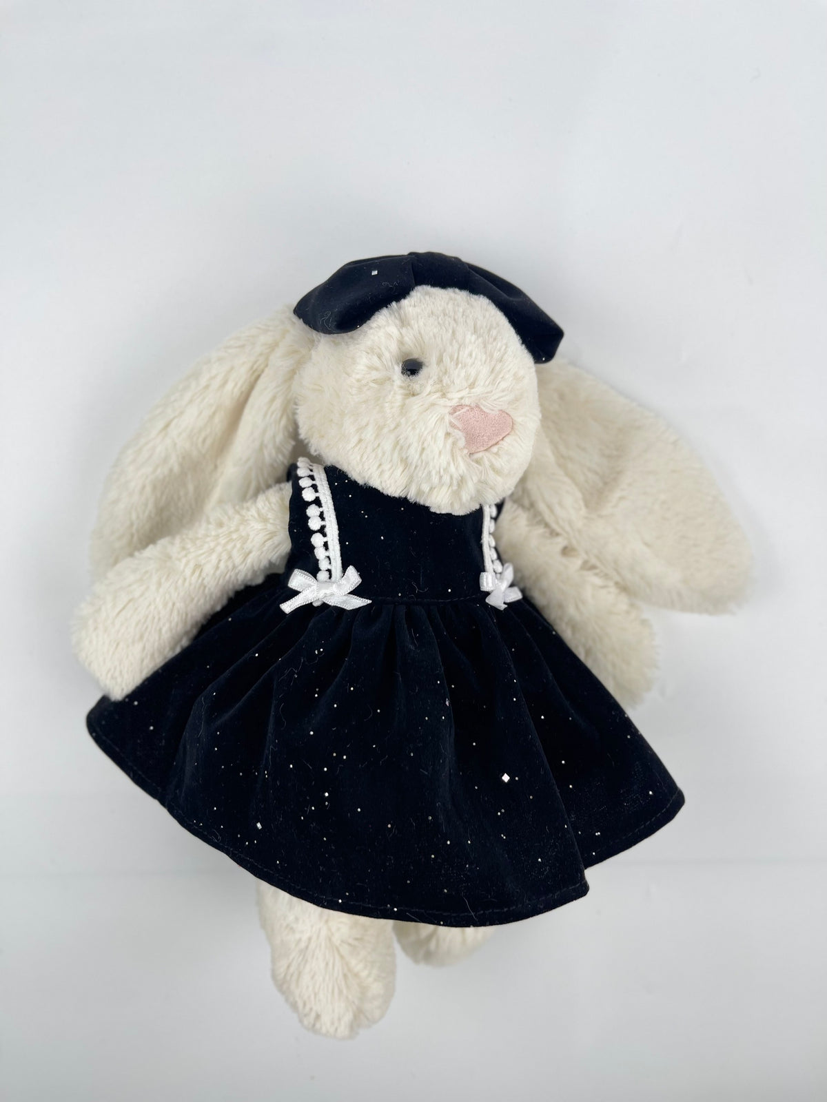 Handmade Velvet PartyDress & Big Hair Bow Set for Jellicat Bunny